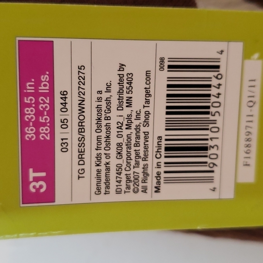 Genuine Kids OshKosh Brown Floral Dress NWT Size 3T - Picture 8 of 10